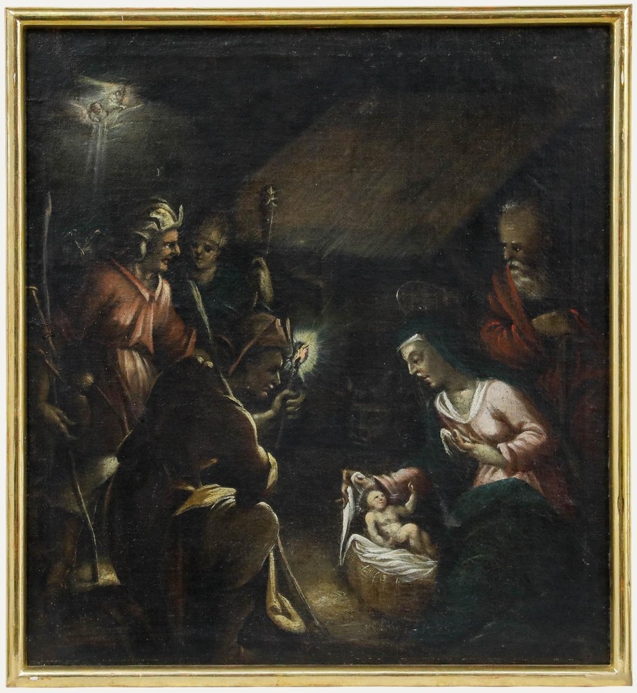 European School 18th Century Oil – The Adoration of the Shepherds