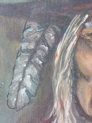 Vintage Oil painting Old Man Indian Portrait unsigned undated unframed