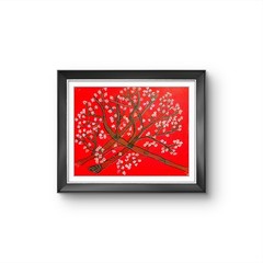 Cherry Blossom Tree Painting 11×14 Original Acrylic Van Gogh Inspired Wall Decor