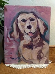 11×14 GOLDEN RETRIEVER DOG PUPPY JOSE TRUJILLO (Moving Sale All Must Go)