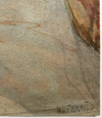 Hans Völcker, landscape, gouache, Wiesbaden, Munich