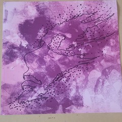 Abstract Face Handmade Original Ink Painting on Paper, Small