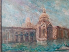 G.Hinte 1962 Midcentury Modern Oil Painting Signed Framed 72″x36″Museum Art
