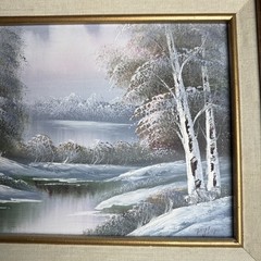 VTG Signed Taylor Original Oil On Framed Canvas Forest Landscape Winter Scene