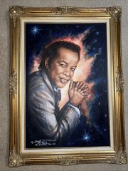 Painting by Ronald Scott McDowell – Lou Rawls “The Universal Star” 1989 – 44×32”