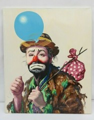 Clown Painting Rusty Rust EMMETT KELLY Painting Oil Canvas 1985 1/250 24″ x 20″