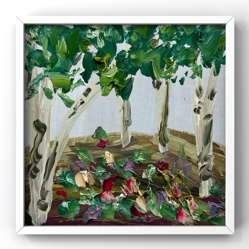 Lake Superior Shore Birch Tree Original Artwork for Nature Inspired Living Space