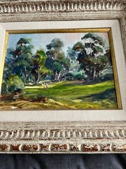 Framed Impressionist Oil Painting Rancho Santa Fe Golf Club by Buck McCain