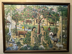 Rare Wilson Bigaud „Garden of Eden“ 36×50 Original Haitian Art Painting Signed