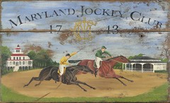 Antique Look Repro of Original Art – Sign „Maryland Jockey Club“ Horse Racing