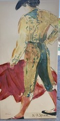 F. de Villeneuve N9 Spain Spanish Matador On Canvas 19.5″X39″