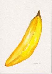 5 x 7 Original Banana🍌 watercolor painting By Sharon Foster