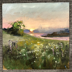 1 of 9 Landscape UKRAINE Original Oil painting DEMENKO NATALIA 8×8″ Signed WOW!