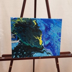 Original 11″x14″ Abstract Acrylic Fluid Art Pour Signed Painting (See Video)