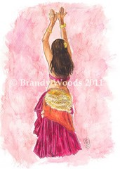 Belly Dance Gypsy Fashion Costumes Renfest fantasy exotic ACEO art Brandy Woods