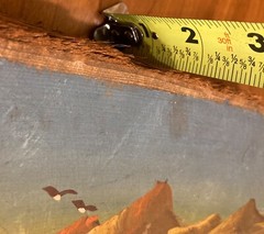 Jake Overbeek signed original oil painting on cedar wood , Rare folk painting
