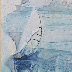 SUZANNE KNIGHT Original Vintage Signed Sail Boat Seascape Illustration Painting