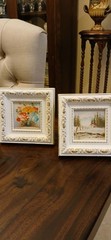 Pair (2) Miniature Framed Paintings On Board