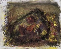 Jokhanan. Abstract Original painting on Canvasboard in Brown, Yellow, Red Tones