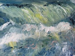 Wave Painting Claude Monet Style Original Art 20×24″ Oil Painting by Olesya Bay