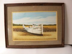 Original Watercolor Painting by Stephen Sebastian South Carolina Beach Skiff