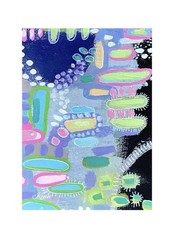 Aceo By Kenna Abstract Art Collector Card Painting Original 2.5” X 3.5” Signed