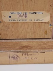 Vintage Oil Painting Signed David Gold Wooden Frame Street Scene Trees 4″ X 5″