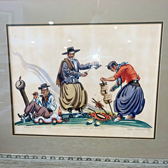 Ada Peacock Vintage (1950) Original Watercolor Painting. Framed & signed