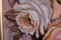 VTG 1980’S SMALL FRAMED ORIGINAL OIL ROSE FLOWERS BOUQUET CUBAN ARTIST ZOE CUTIE