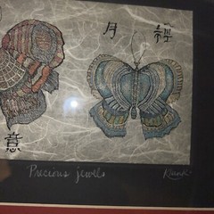 „Precious Jewels“ drawing of butterflies Robert Klunk in 1981 chine colle 30/61