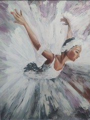 art 178 original painting 50×40 cm oil on canvas ZP woman dance ballerina modern