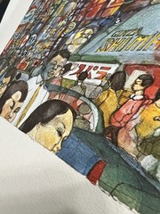 Signed McMahon Tokyo Street Scene Watercolor Artwork On Paper 15.5×11.5 Unframed