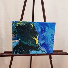 Original 11″x14″ Abstract Acrylic Fluid Art Pour Signed Painting (See Video)