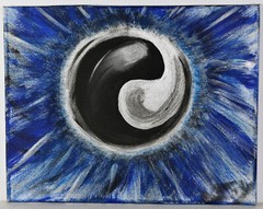 14″ Oil Painting Canvas Abstract Yin Yang Inner Peace Balance Equality