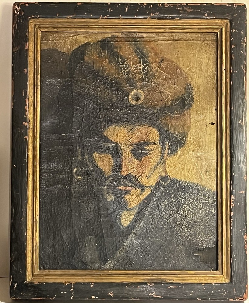 Antique Old Master Turban Gypsy Asian Fortune Teller Oil Canvas After Rembrandt
