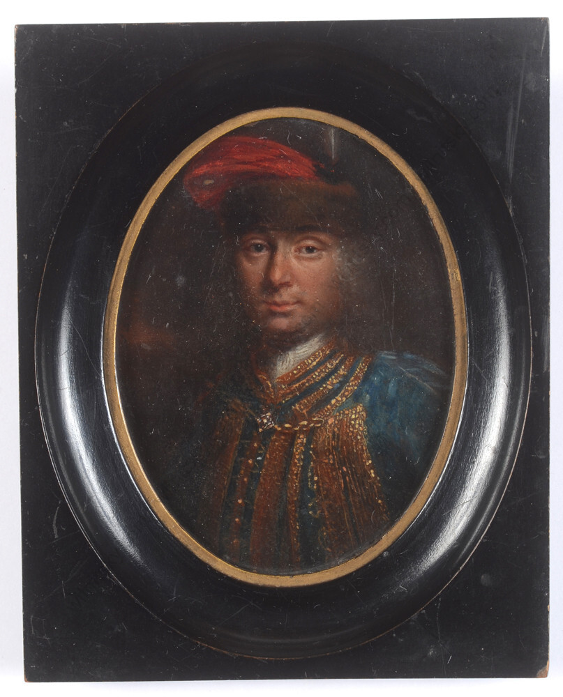 Ádám Mányoki (1673-1757) „Portrait of a young Polish nobleman“ superb oil/copper