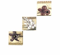 Botanical Floral Canvas Wall Art Set of 3 Flower Prints Farmhouse Floral 7 x7″