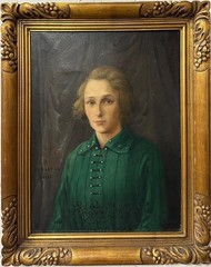 R Williams (20TH Cen-ry) : Portrait Of A Young Woman, Oil On Canvas , Signed