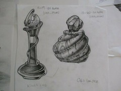 COLLECTION DRAWINGS ILLUSTRATION ANIMATION COMIC ART SNAKE BRACELET BOTTLES LAMP