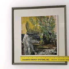 MCM Semi-abstract Still Life Oil Painting W Palette Knife Signed ’73- 15″×13″