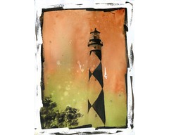 Watercolor painting Cape Lookout lighthouse OBX North Carolina art (original)