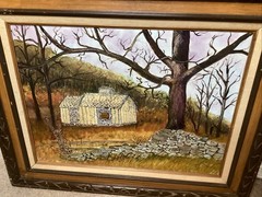 Vintage Mid-Century „Rustic Homestead“ Landscape – Signed C.H. Morse