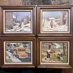C. Carson Certified Oil Serigraph Lot Of 4 Paintings Framed