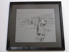 GENE LOCKLEAR DRAWING PAINTING NATIVE AMERICAN INDIAN PUEBLO PORTRAIT LANDSCAPE