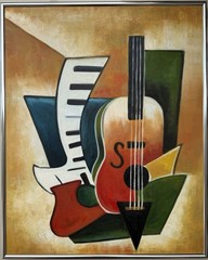 Original Russian Abstract Composition, Oil Painting, Framed, 50.0 x 40.0 cm.