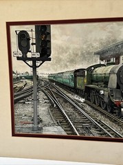 VINTAGE TRAIN PAINTING RAILROAD REALISTIC REALISM ILLUSTRATION ORIGINAL MARSHALL