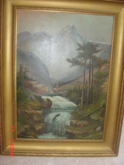 OLD CA 1900 FRAMED OIL PAINTING MT HOLY CROSS COLORADO SIGNED