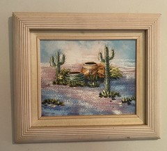 Vintage Southwest Desert Painting – Signed P. Hunter