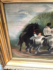 Vintage Signed Horse Fair Study Oil Painting 1894 S A Kemp OG by Rosa Bonheur