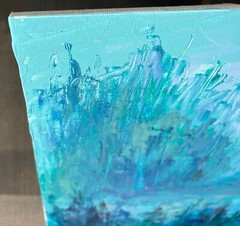 Original Abstract Acrylic Painting on Canvas Board – Abstract Landscape 14×18 in